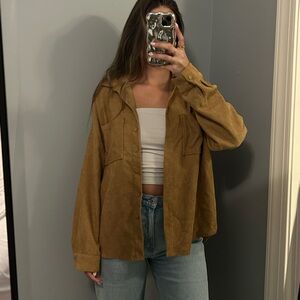 Vestique Corduroy Shirt Jacket Brown Size Medium